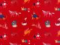 Christmas Dogs Cotton Print, Red