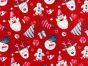 Christmas Friends Sketch Cotton Print, Red