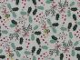 Christmas Holly Candy Cane Cotton Poplin Print, Ivory