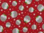 Christmas Puddings Polycotton Print, Red