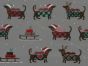 Christmas Sausage Dog Polycotton Print, Grey