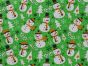 Christmas Snowman Organic GOTS Cotton Poplin, Green