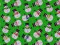 Christmas Snowman Smiles Polycotton Print, Green