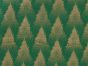Christmas Tree Forest Gold Foil Cotton Print, Green