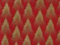 Christmas Tree Forest Gold Foil Cotton Print, Red
