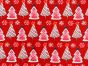 Christmas Tree Snowflake Cotton Print, Red
