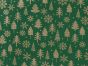 Christmas Tree Snowflake Gold Foil Cotton Print, Green