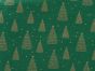 Christmas Tree Star Gold Foil Cotton Print, Green