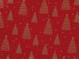 Christmas Tree Star Gold Foil Cotton Print, Red