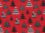 Christmas Tree Whimsical Forest Polycotton Print, Red