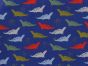 Colour Block Dinosaurs Cotton Poplin, Royal