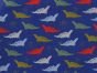 Colour Block Dinosaurs Cotton Poplin, Royal