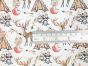 Animal Chic Cotton Print, Campout, White