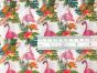 Tropical Troupe Cotton Print, Flamingos