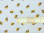 Craft Collection Cotton Print, Bumble Bee, Light Blue