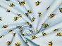 Craft Collection Cotton Print, Bumble Bee, Light Blue