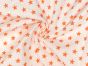 Craft Collection Cotton Print, Small Coloured Star, Orange