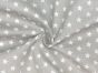 Craft Collection Cotton Print, Small White Star, Silver
