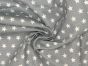 Craft Collection Cotton Print, Small White Star, Dark Grey