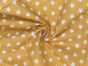 Craft Collection Cotton Print, Small White Star, Mustard