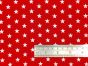 Craft Collection Cotton Print, Small White Star, Red