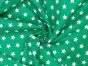Craft Collection Cotton Print, Small White Star, Emerald