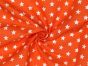 Craft Collection Cotton Print, Small White Star, Orange