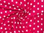 Craft Collection Cotton Print, Small White Star, Cerise