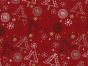 Christmas Tree Doodle Cotton Poplin, Red