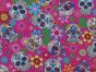 Floral Skull Cotton Poplin Print, Cerise