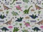 Wild Friend Dinosaur Cotton Poplin, Ivory