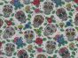 Cotton Rich Panama Canvas, Floral Skulls