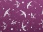 Cotton Rich Panama Canvas, Swooping Swallows, Magenta