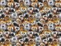 Cuddly Animal Crowd Cotton Print, Yellow and Grey