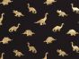 Dinosaurs Foil Print Cotton Jersey, Black and Gold