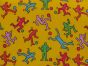 Doodle Ballers Polycotton Print, Yellow