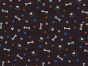 Doodle Dog Shapes Polycotton Print, Dark Purple