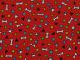 Doodle Dog Shapes Polycotton Print, Red