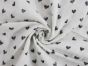Doodle Hearts Printed Double Gauze, White