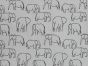Elephant Sketch Cotton Poplin, White