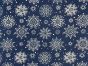 Fancy Winter Snowflake Cotton Print, Navy