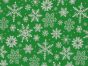 Festive Snowflakes Polycotton Print, Green