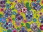 Floral Skull Cotton Poplin Print, Yellow