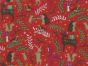 Forest Animal Christmas Party Polycotton Print, Red