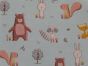 Forest Friends Cotton Rich Canvas, Duck Egg