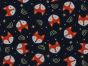 Fox Face Cotton Poplin Print, Navy