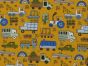 Funtime Vehicles Polycotton Print, Ochre