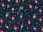 Gifts and Gonks Christmas Polycotton Print, Navy