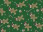 Christmas Gingerbread Hats Polycotton Print, Green