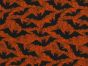 Halloween Bat Web Polycotton Print, Orange
